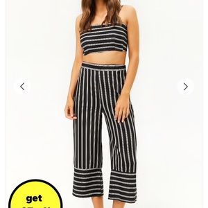 Two Piece Set F21 Black and White Striped